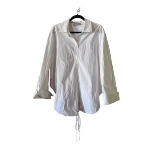 Modern Citizen Shirt XL‎ White Cotton Poplin Tie Hem Oversized Minimalist